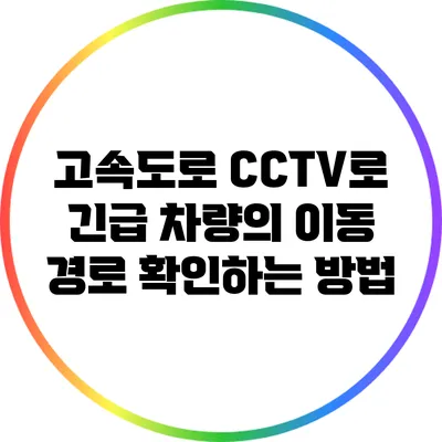 고속도로 CCTV로 긴급 차량의 이동 경로 확인하는 방법