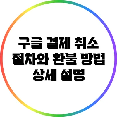 구글 결제 취소 절차와 환불 방법 상세 설명
