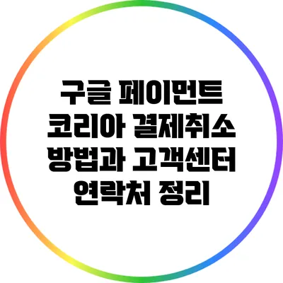 구글 페이먼트 코리아 결제취소 방법과 고객센터 연락처 정리