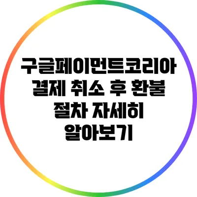 구글페이먼트코리아 결제 취소 후 환불 절차 자세히 알아보기