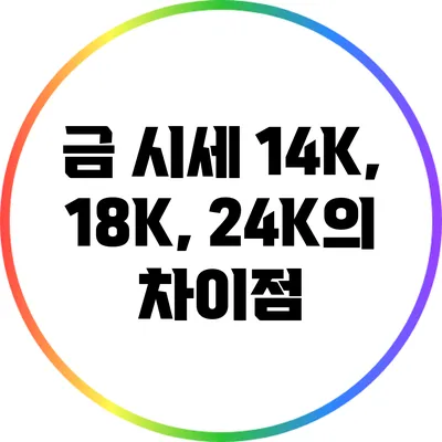 금 시세: 14K, 18K, 24K의 차이점