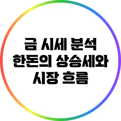 금 시세 분석: 한돈의 상승세와 시장 흐름