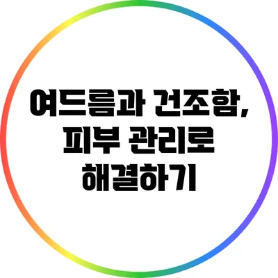 여드름과 건조함, 피부 관리로 해결하기