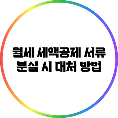 월세 세액공제 서류 분실 시 대처 방법