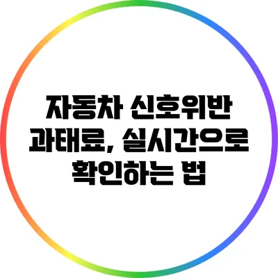 자동차 신호위반 과태료, 실시간으로 확인하는 법