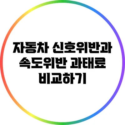 자동차 신호위반과 속도위반 과태료 비교하기