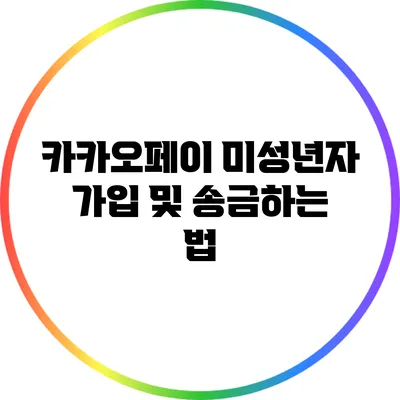 카카오페이 미성년자 가입 및 송금하는 법