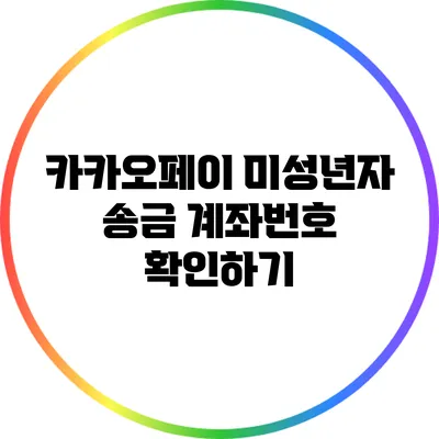 카카오페이 미성년자 송금 계좌번호 확인하기
