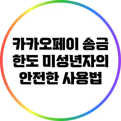 카카오페이 송금 한도: 미성년자의 안전한 사용법