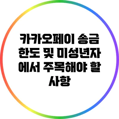 카카오페이 송금 한도 및 미성년자 에서 주목해야 할 사항
