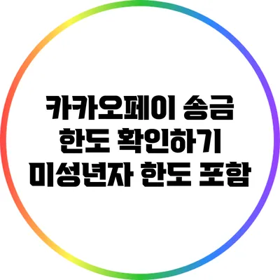 카카오페이 송금 한도 확인하기: 미성년자 한도 포함