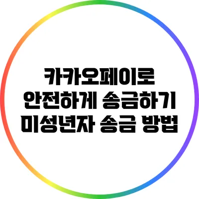 카카오페이로 안전하게 송금하기: 미성년자 송금 방법