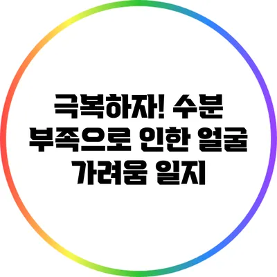 극복하자! 수분 부족으로 인한 얼굴 가려움 일지