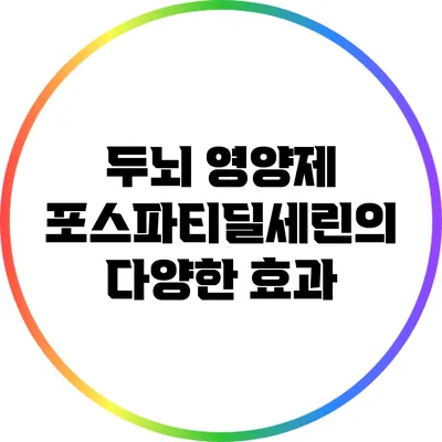 두뇌 영양제: 포스파티딜세린의 다양한 효과