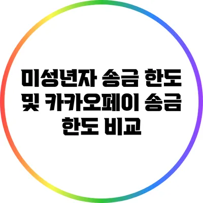 미성년자 송금 한도 및 카카오페이 송금 한도 비교