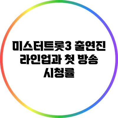 미스터트롯3 출연진 라인업과 첫 방송 시청률