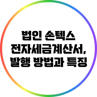 법인 손텍스 전자세금계산서, 발행 방법과 특징