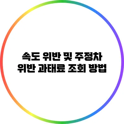 속도 위반 및 주정차 위반 과태료 조회 방법