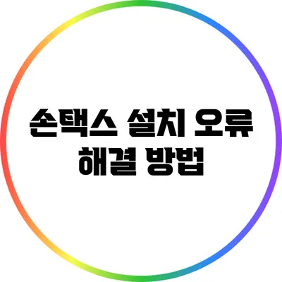 손택스 설치: 오류 해결 방법