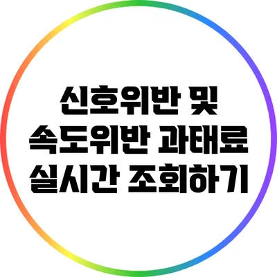 신호위반 및 속도위반 과태료 실시간 조회하기
