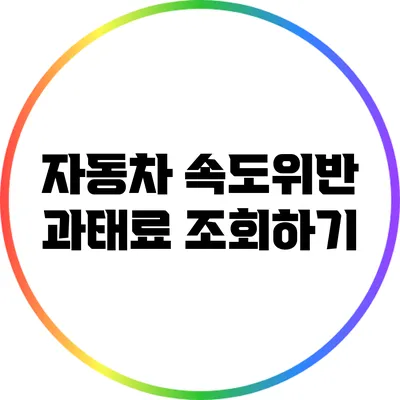 자동차 속도위반 과태료 조회하기
