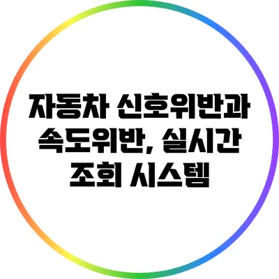 자동차 신호위반과 속도위반, 실시간 조회 시스템