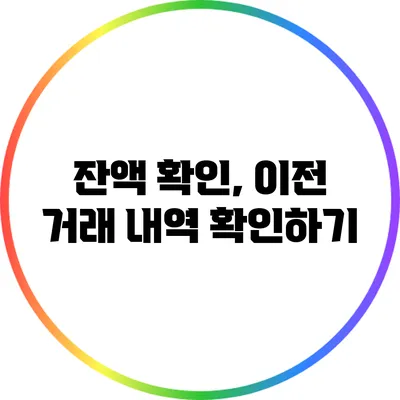 잔액 확인, 이전 거래 내역 확인하기