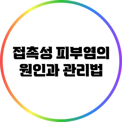 접촉성 피부염의 원인과 관리법