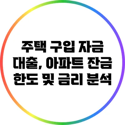 주택 구입 자금 대출, 아파트 잔금 한도 및 금리 분석
