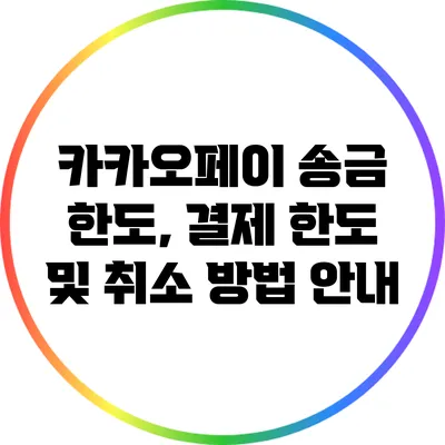 카카오페이 송금 한도, 결제 한도 및 취소 방법 안내