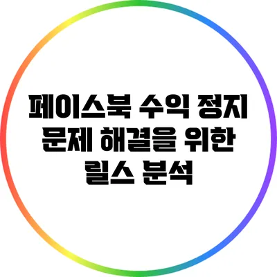 페이스북 수익 정지 문제 해결을 위한 릴스 분석