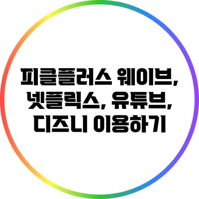 피클플러스: 웨이브, 넷플릭스, 유튜브, 디즈니 이용하기