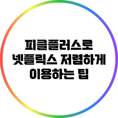 피클플러스로 넷플릭스 저렴하게 이용하는 팁