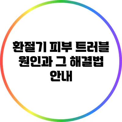 환절기 피부 트러블 원인과 그 해결법 안내