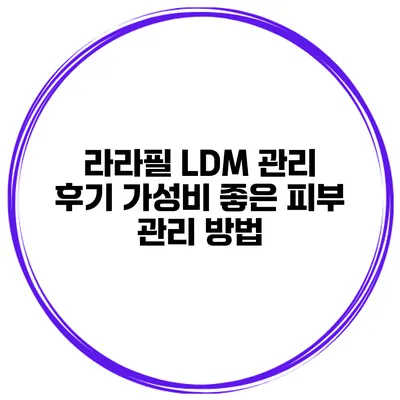 라라필 LDM 관리 후기 가성비 좋은 피부 관리 방법