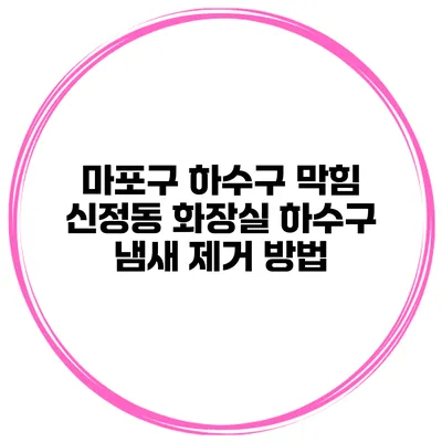 마포구 하수구 막힘 신정동 화장실 하수구 냄새 제거 방법