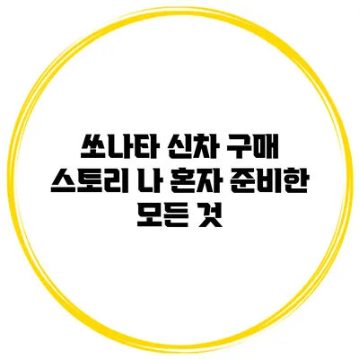 쏘나타 신차 구매 스토리 나 혼자 준비한 모든 것
