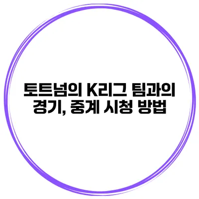토트넘의 K리그 팀과의 경기, 중계 시청 방법