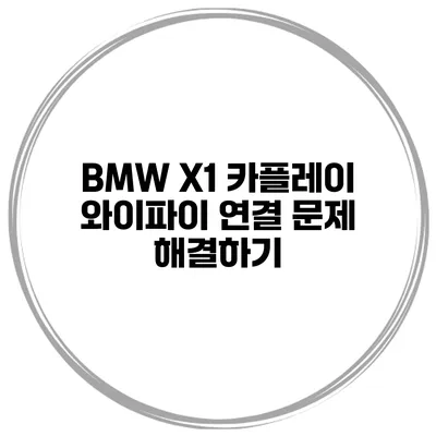 BMW X1 카플레이 와이파이 연결 문제 해결하기