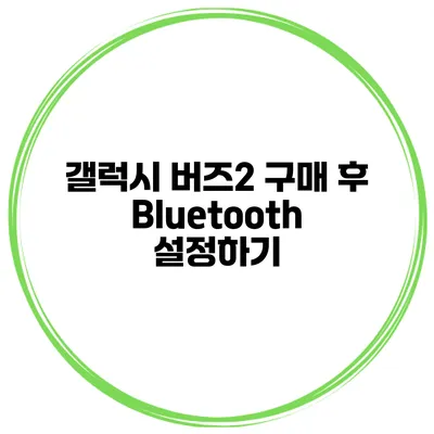 갤럭시 버즈2 구매 후 Bluetooth 설정하기