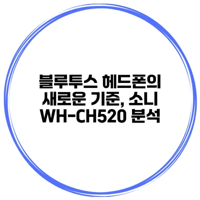 블루투스 헤드폰의 새로운 기준, 소니 WH-CH520 분석