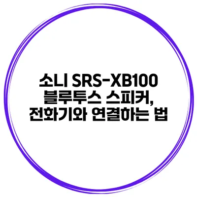 소니 SRS-XB100 블루투스 스피커, 전화기와 연결하는 법