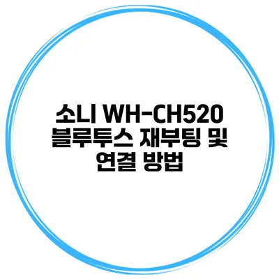 소니 WH-CH520 블루투스 재부팅 및 연결 방법