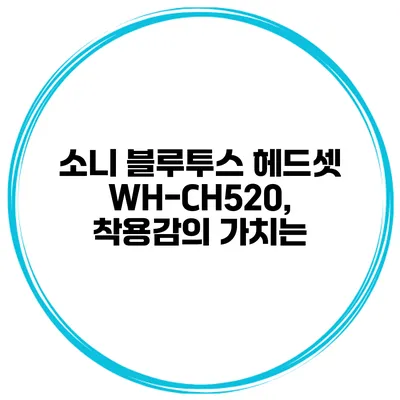 소니 블루투스 헤드셋 WH-CH520, 착용감의 가치는?
