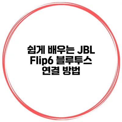 쉽게 배우는 JBL Flip6 블루투스 연결 방법